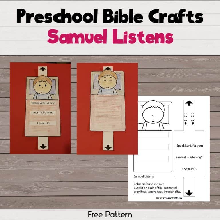 Sunday School Crafts for Samuel Listens to God Bible Crafts and
