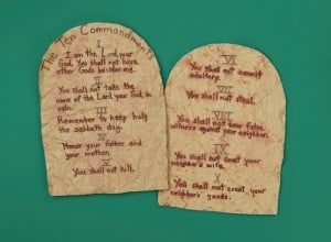 Ten Commandments with Aged Paper
