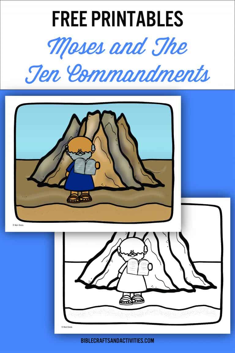 coloring page for Moses and the Ten Commandments