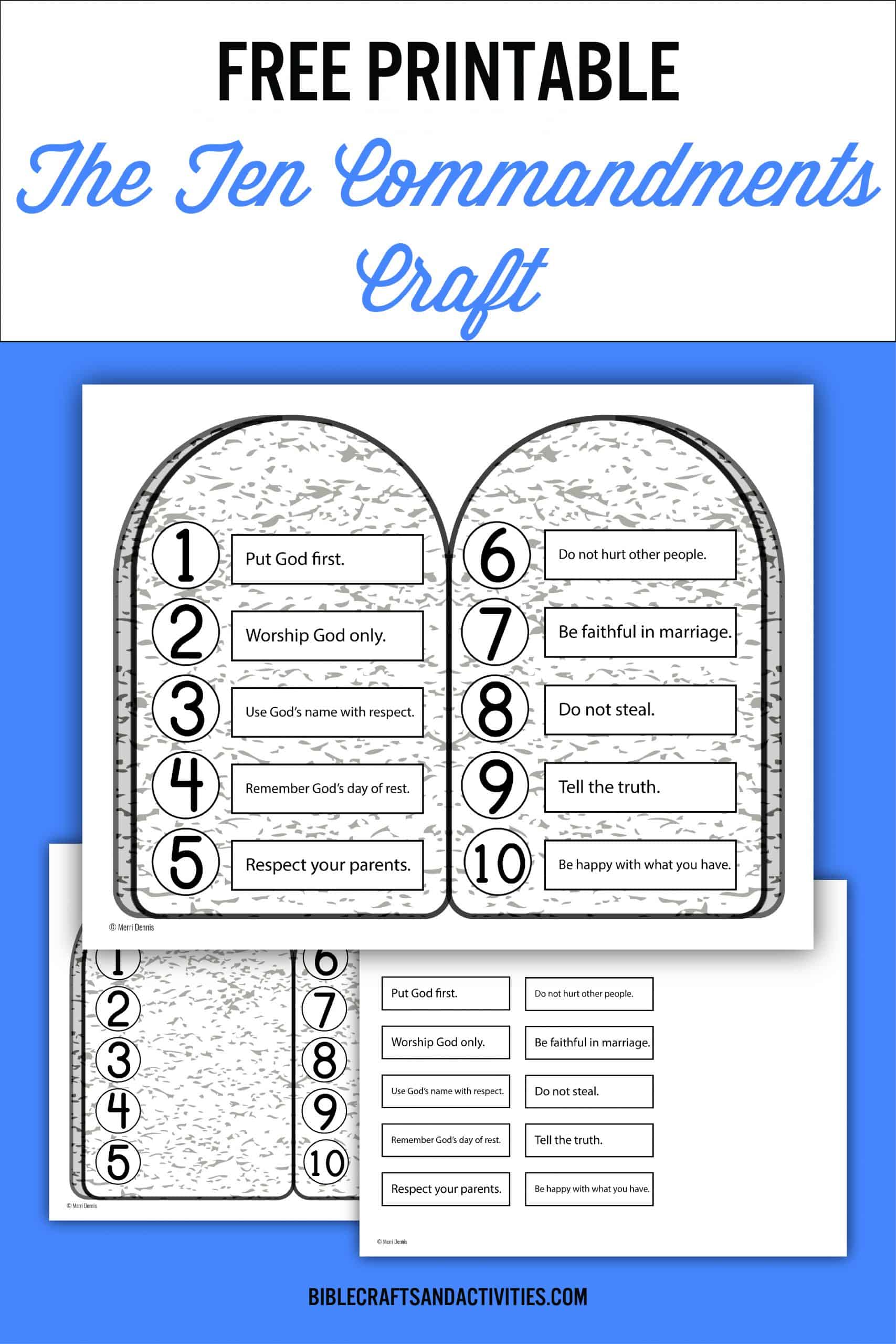 14 Best Images Of Free Printable 10 Commandments Worksheets Free