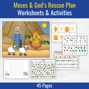 Preschool Printables for Moses Burning Bush Plagues