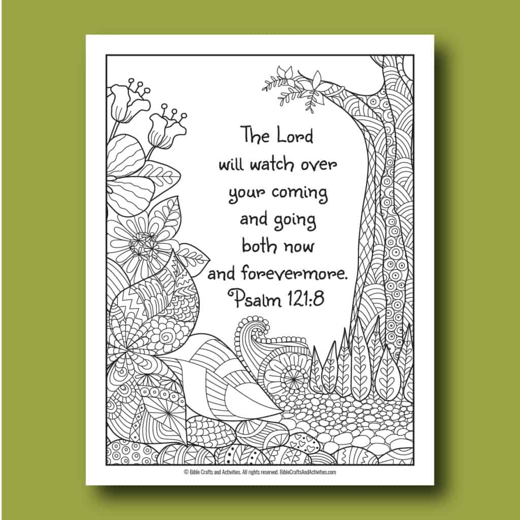 Simple Psalm 121 Coloring Page 