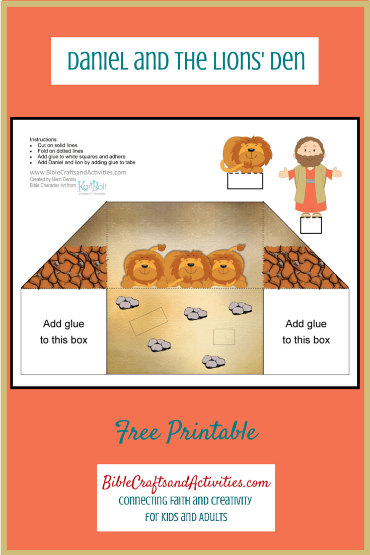 Daniel and the Lions' Den Free Printable Diorama