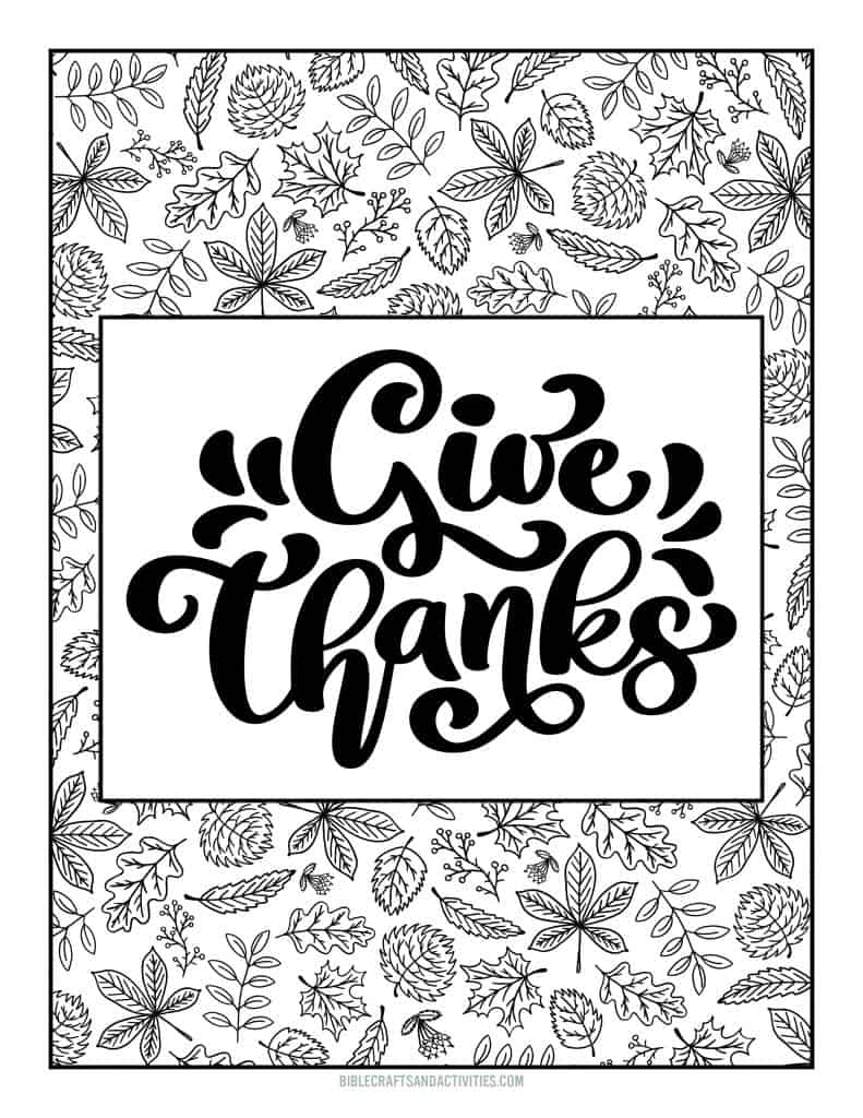 Thanksgiving Coloring Pages - Bible Crafts And Activities