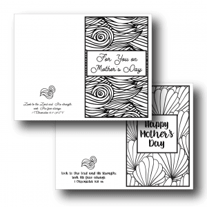 greeting cards to color for mother's day