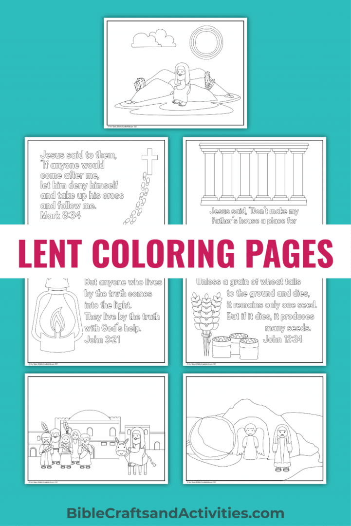7 coloring pages for the Lent Gospel Readings