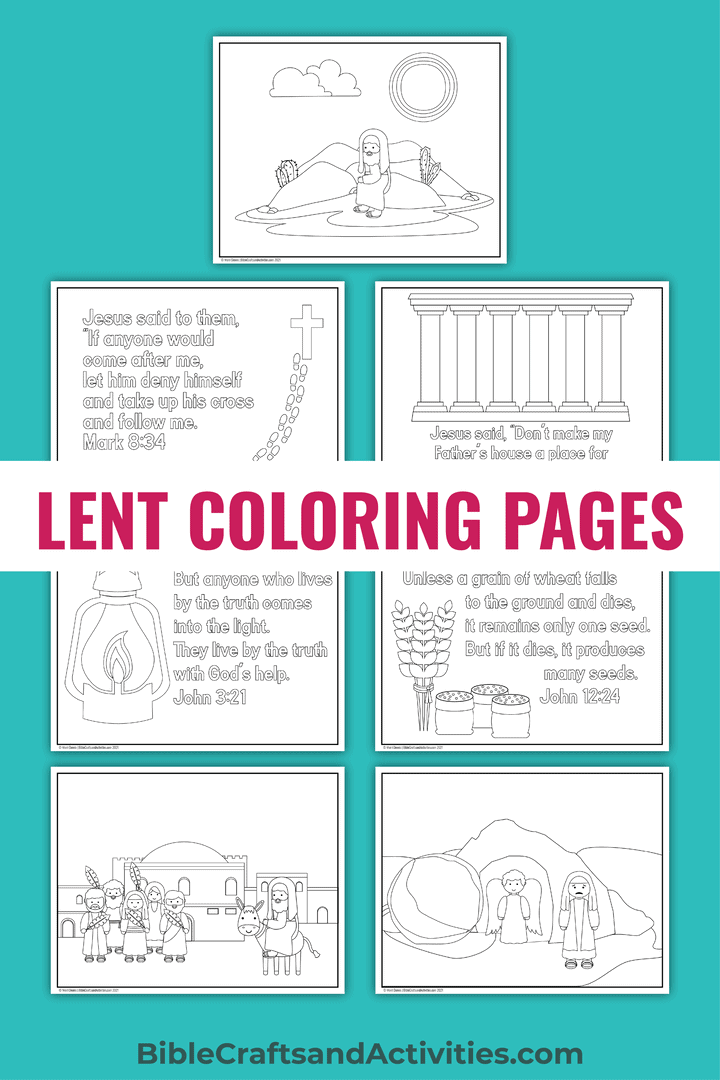 7 coloring pages for the Lent Gospel Readings