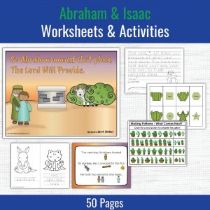 Preschool activity pages about the story of Abraham and Isaac