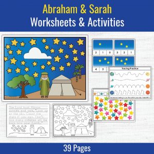 Preschool activity pages for Abraham and Sarah