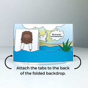 jesus is baptized craft - attach tabs to the back