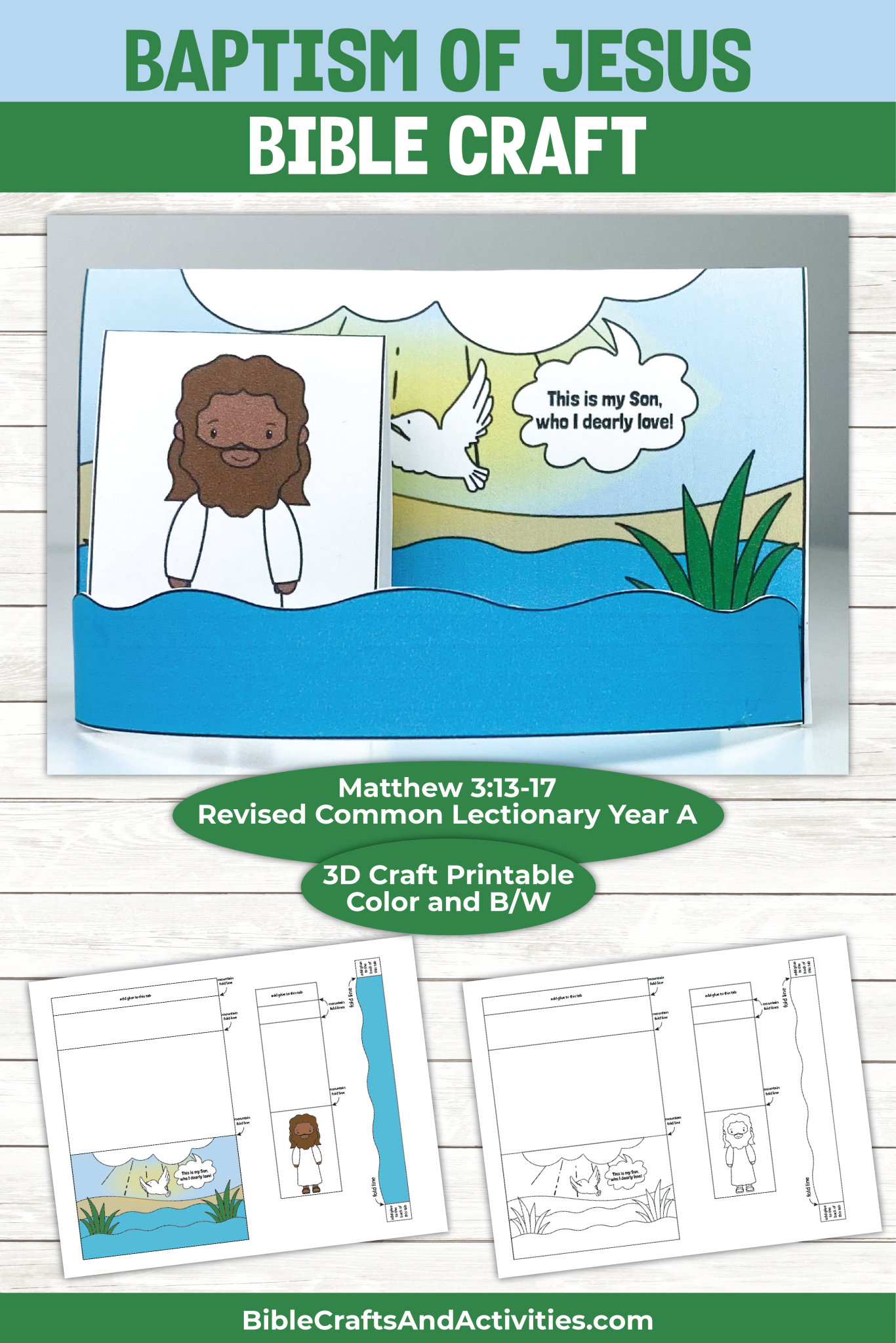 Baptism of Jesus | Matthew 3:13-17 | Epiphany 1A - Bible Crafts and ...