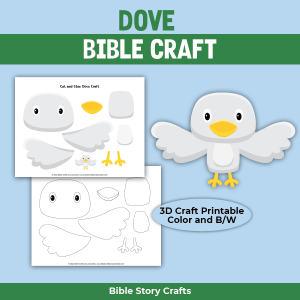 printable cut and glue craft of dove for story of baptism of jesus