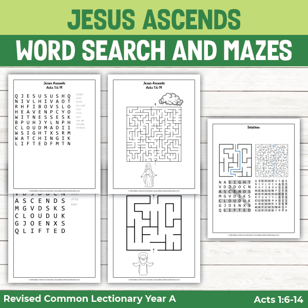 activity pages for Jesus Ascends in Acts 1:6-14
