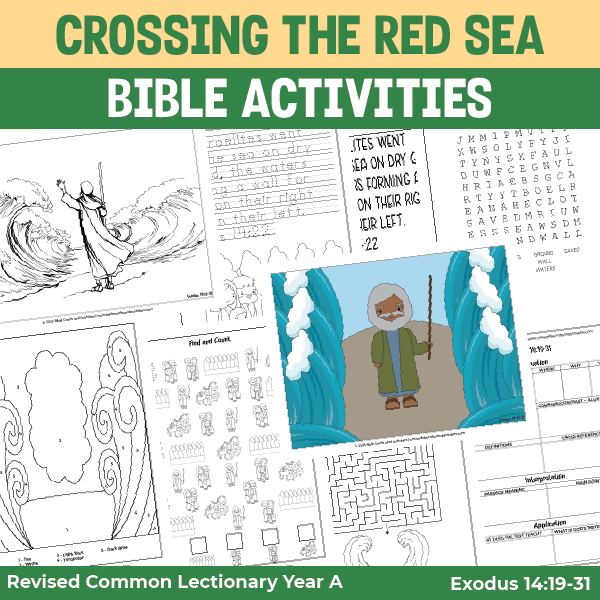 activity pages for the bible lesson crossing the red sea