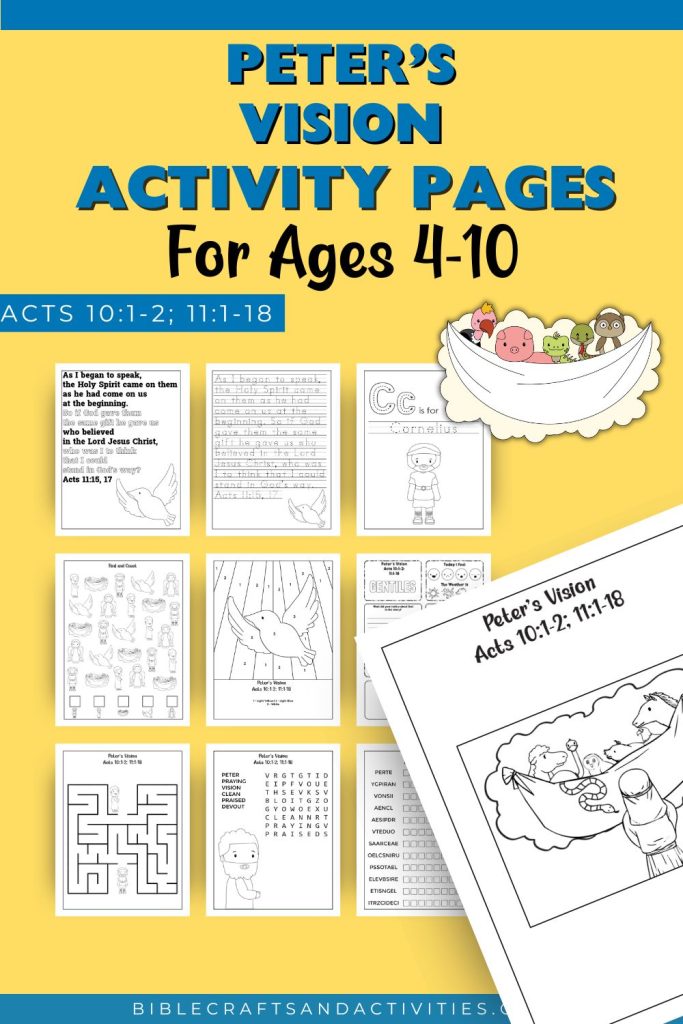 Peter's Vision Bible Story Activity Pages