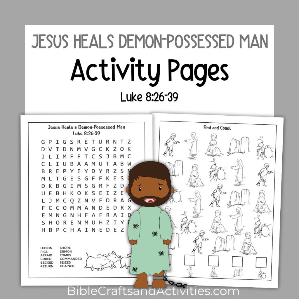 Jesus Heals Demon-Possessed Man Activity Pages