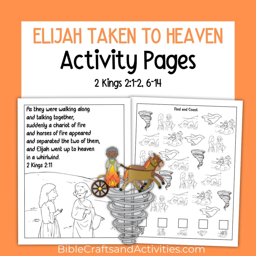 Elijah Taken to Heaven Activity Pages