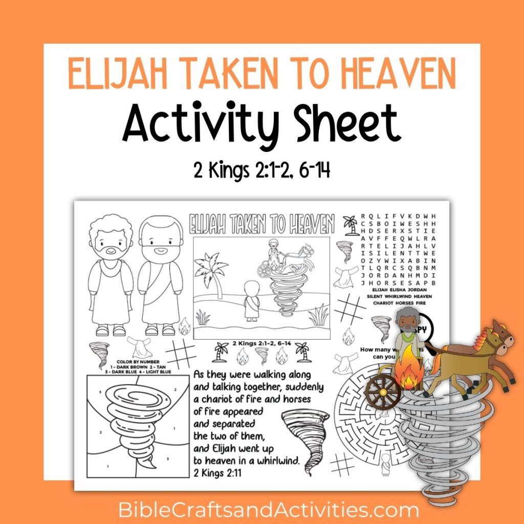Elijah Taken to Heaven Activity Sheet