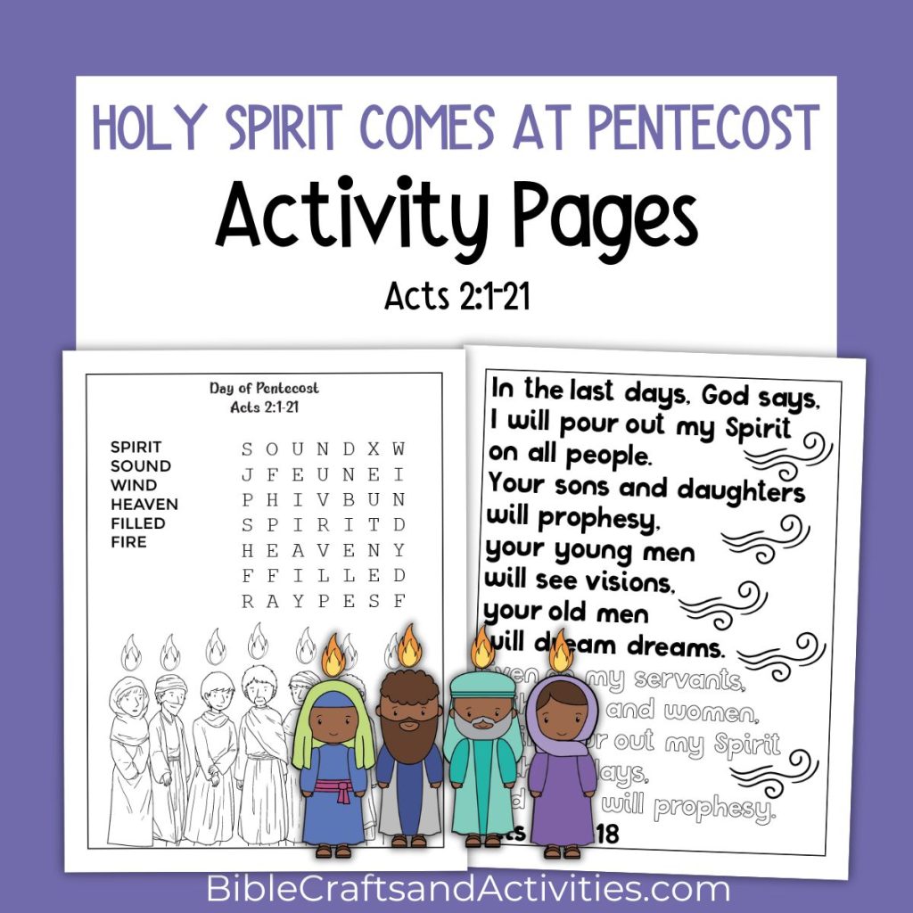 Holy Spirit comes at Pentecost Activity Pages