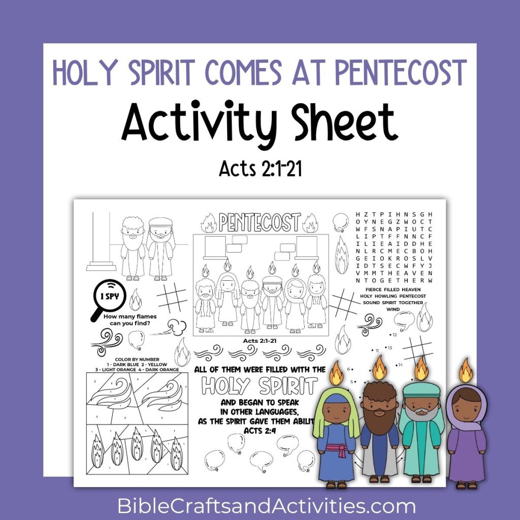 Holy Spirit comes at Pentecost Activity Sheet